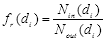 Equation 117
start formula ƒ subscript r open bracket d subscript i close bracket equal start fraction N subscript in open bracket d subscript i close bracket over N subscript out open bracket d subscript i close bracket end fraction end formula