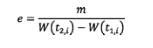 Formula for the calculation of the specific emissions

start formula e equals start fraction m over W times open bracket t subscript 2,i close bracket minus W times open bracket t subscript 1,i close bracket end fraction end formula