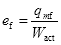 Start formula e subscript f equals start fraction q subscript mf over w subscript act  end fraction end formula