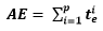 Simple formula. The second of two, to determine the effective aging time corresponding to the thermal sequences referred to in paragraph 2.4.2.3.
Start formula AT equals the summation of t superscript i subscript e from i equals 1 to p end formula
