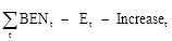 Start formula sigma above subscript t BEN subscript t minus E subscript t minus Increase subscript t end formula