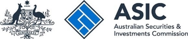 Commonwealth Coat of Arms and ASIC logo 