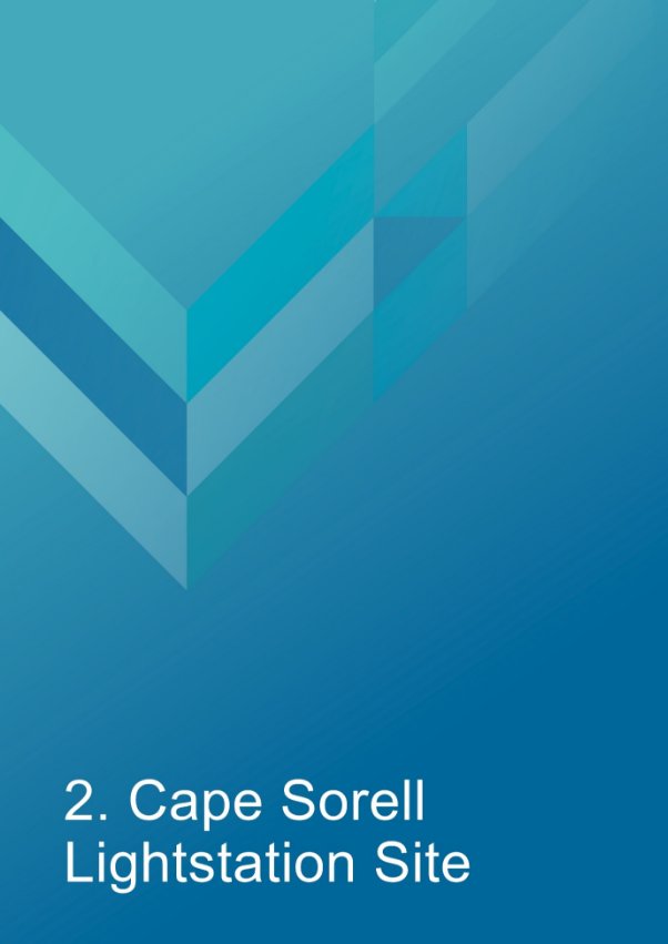 Decorative cover page, reads "2. Cape Sorell Lightstation Site"
