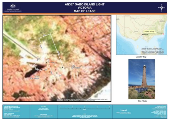 Map of AMSA's lease boundaries at the Gabo Island Lightstation.