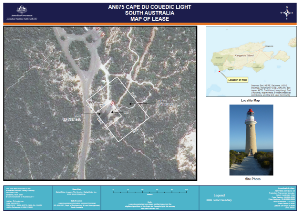 Map of AMSA lease showing lease parcel of lighthouse site. 