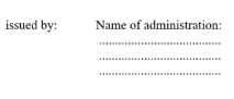 Text block advising the authority that has granted the type approval