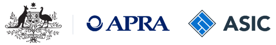 Commonwealth Coat of Arms, APRA logo and ASIC logo