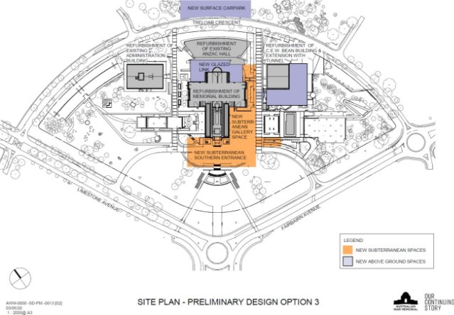 Site map with option 3 laid out.
