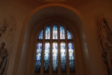 Stained glass windows.
