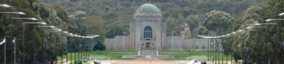 Am image of the view north along Anzac Parade towards the Australian War Memorial.