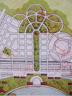 Detail of 1913 Griffin Plan showing the northern part of the Land Axis