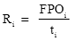start formula R subscript i equals start fraction FPO subscript i over t subscript i end fraction end formula