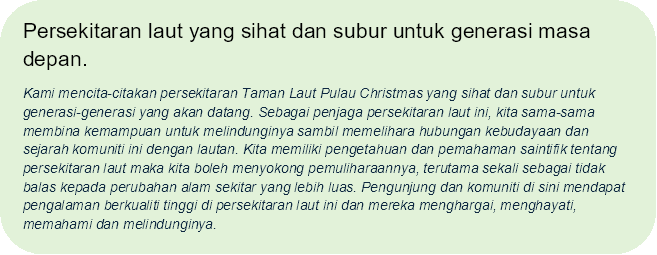 Vision statement translated in Malay