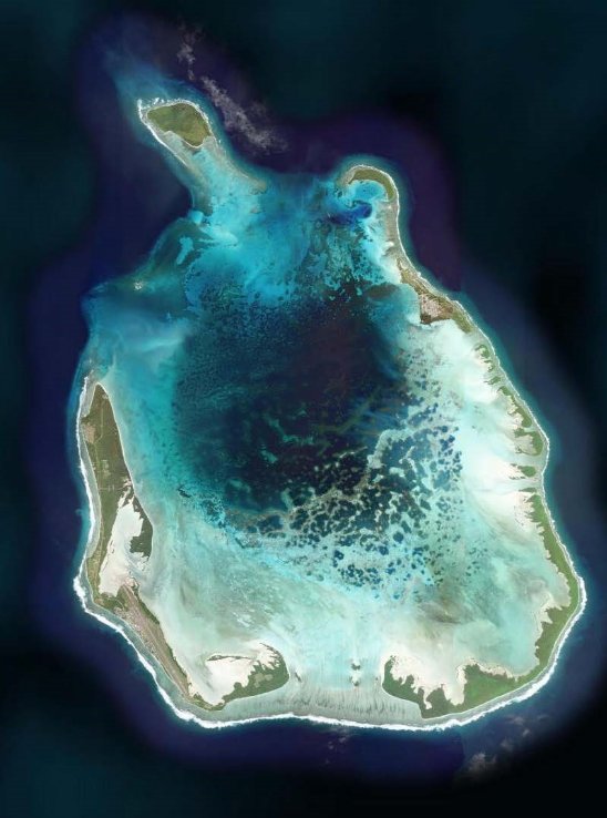 Satellite image of Cocos (Keeling) Islands southern atoll