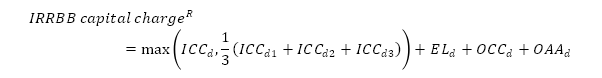 A formula for calculating the IRRBB capital charge for a given repricing assumption.
