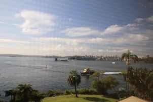 A picture from a Kirribilli House window from the top floor overlooking the harbour