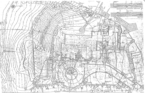 A picture of a detailed map drawing of the design of Kirribilli House plans 