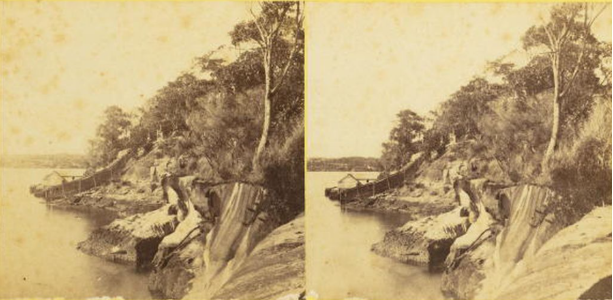 A sepia tone image of a cliffside 