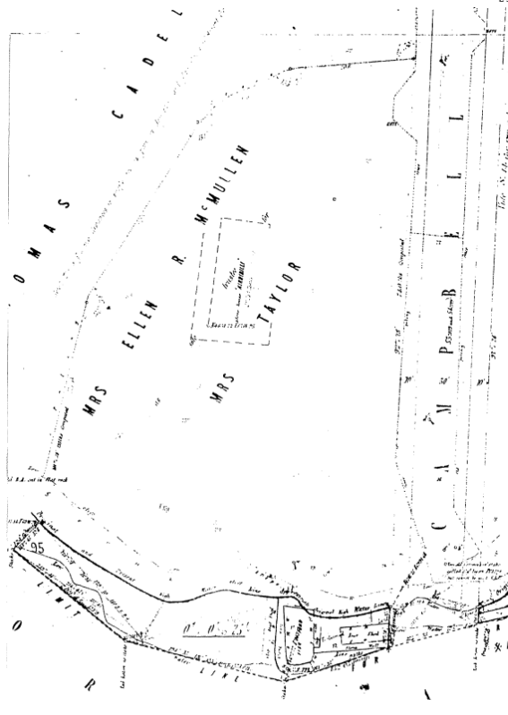 A faded picture of a map of Kirribilli point 