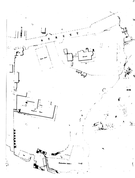 A picture of a faded map outlining areas in North Sydney 
