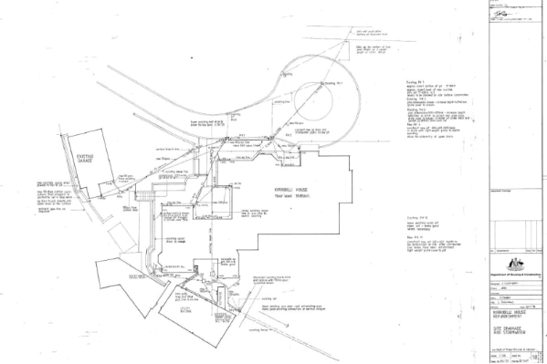 A picture of a site plan drawing